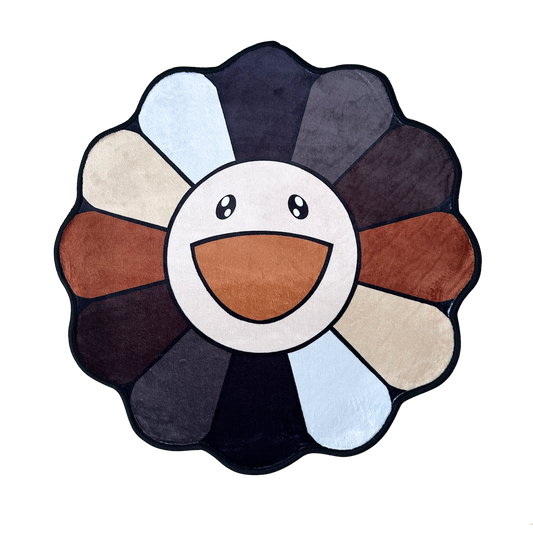 BROWN FLOWER RUG