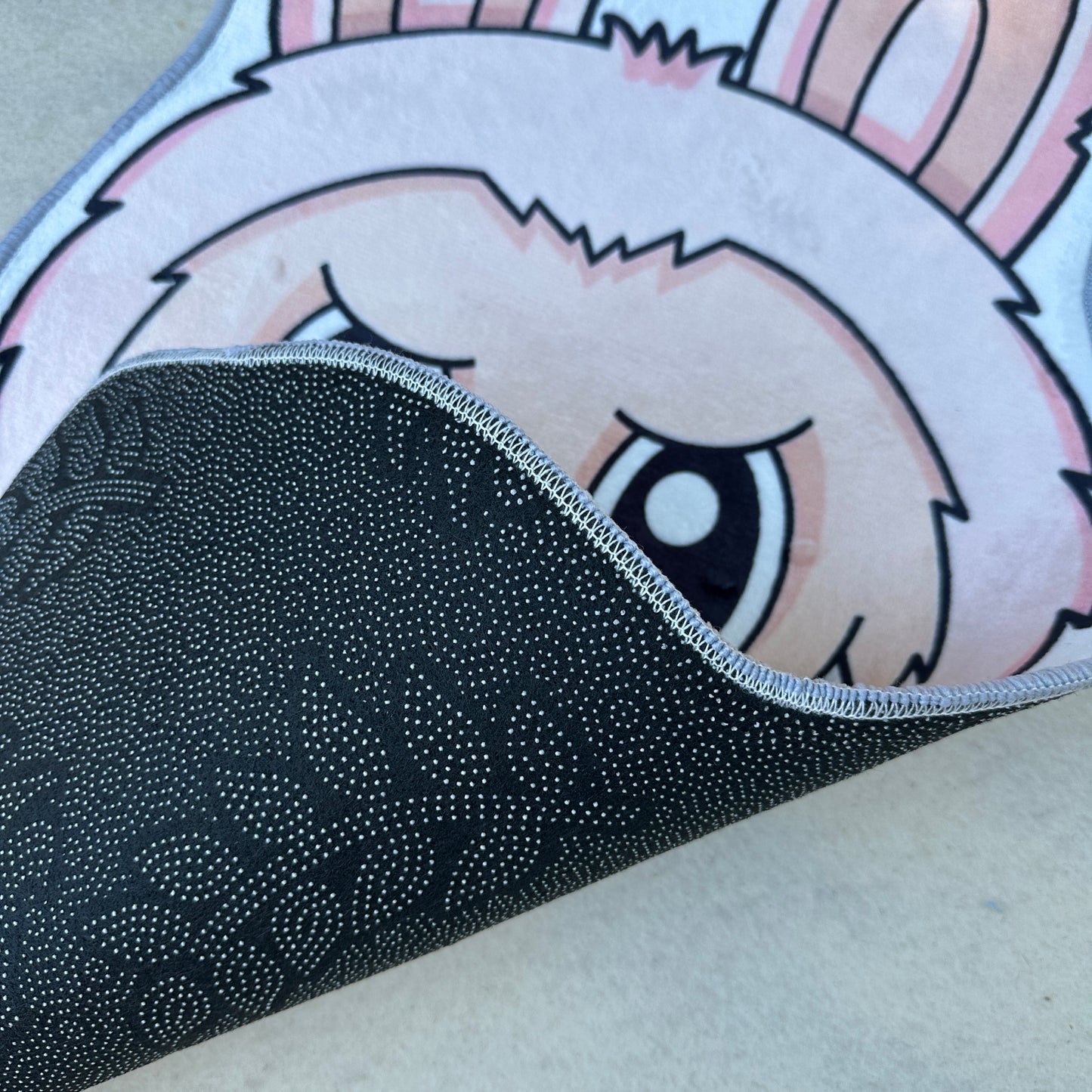 LABUBU SITTING RUG PEACH